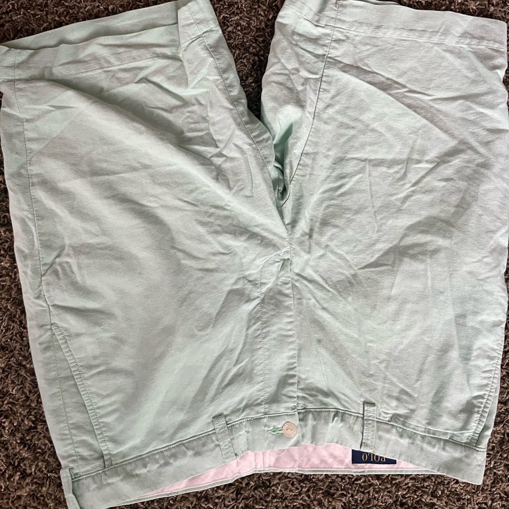 Light green mens 36 W Polo shorts